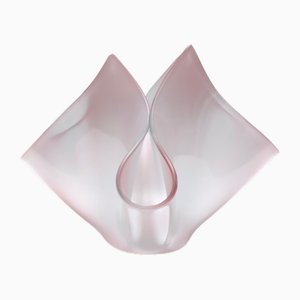 Vintage Pink Glass Cartoccio Vase attributed to Pietro Chiesa for Fontana Arte, Italy, 1970s