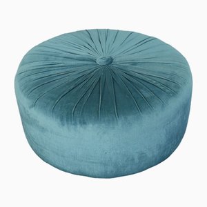 Pouf Circulaire Mid-Century en Velours Lisse, Italie, 1960s