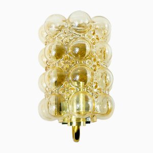 Amber Bubble Glass & Brass Wall Light by Helena Tynell for Limburg, Germany, 1960s