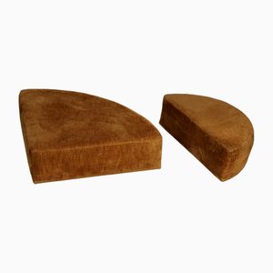 Poufs en Velours, 1970s, Set de 2