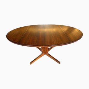 Midcentury Danish Rosewood Round Dining Table from Skovby Møbler - with 2 Plates - 1960s
