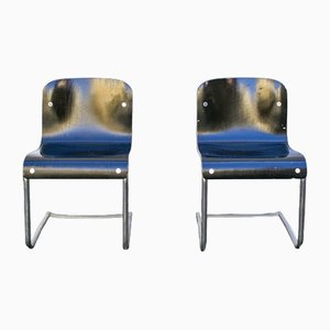 Set of Italian Wood and Metal Chairs, 1960s