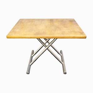 Table Ajustable en Métal et Bois, Italie, 1960s