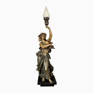 Antike figurale Lampe aus Spelter