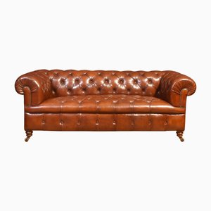 Chesterfield Sofa mit tiefem Knopfverschluss aus Leder