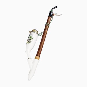 Black Forest Porcelain Tobacco Pipe with Capercaillie, 1950s