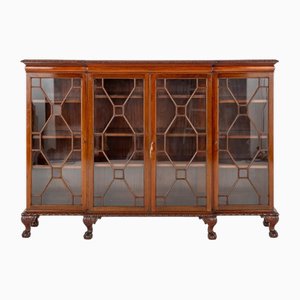 Chippendale Breakfront Bookcase Cabinet in Mahogany, 1900s