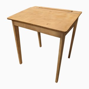 Bureau d'École en Bois Dépouillé