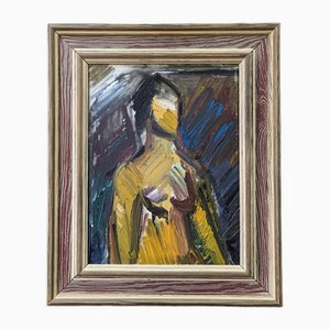 Portrait, 1950s, Oil on Canvas, Framed