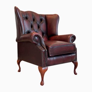 Chesterfield Wingback Armchair in Leather
