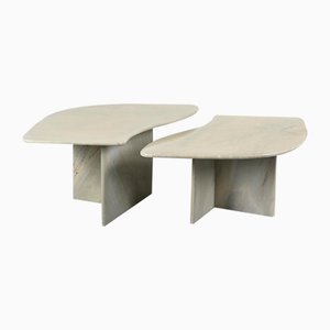 Tavolini ad incastro in marmo, Italia, anni '70, set di 2
