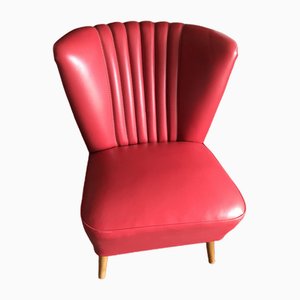 Mid-Century Sky Red Cocktail Chair, 1950s