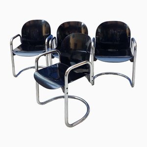 Dialogue Cantilever Chair by Afra and Tobia Scarpa for B&B Italia, 1970s, Set of 4