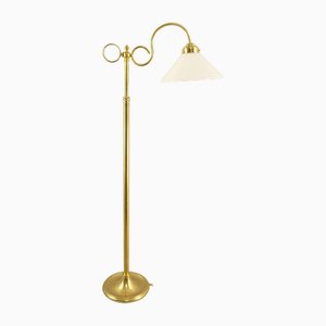 French Extendable Brass Floor Lamp, 1930s