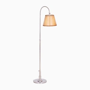 Czech Bauhaus Floor Lamp in Nickel-Plated Steel, 1920s