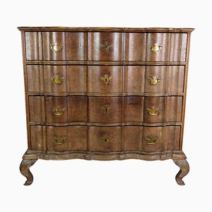 Baroque Chest of Drawers in Oak with Brass Fittings, 1780