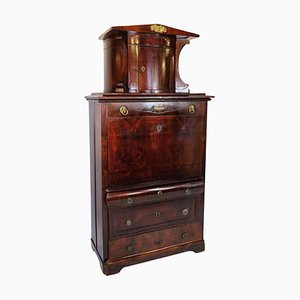Antique Secretary in Mahogany with Brass Fittings, 1840s