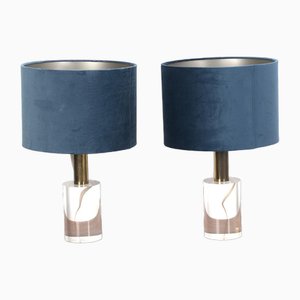 Lampes de Bureau en Verre Acrylique, Set de 2