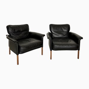 Leather Armchairs by Hans Olsen, Denmark, 1960s, Set of 2