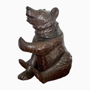 Large Antique 19th Century Victorian Carved Black Forest Bear, 1860s