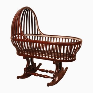 Curved Mahogany Cradle, 1800s