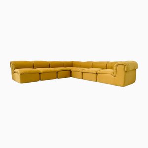 Mid-Century Modern Yellow Modular Sofa, 1960s, Set of 7