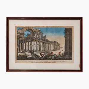 J. Chereau, The Ruins of Carthage, Remains of the Temple of Mars, 18th Century, Watercolor Etching