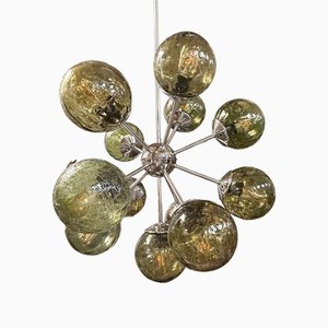 Lámpara de araña Sputnik vintage con bolas de vidrio