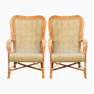 Set of Vintage Bamboo Armchairs, 1970s