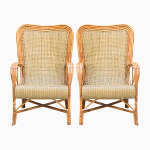 Vintage Bamboo Armchairs, 1970s, Set of 2