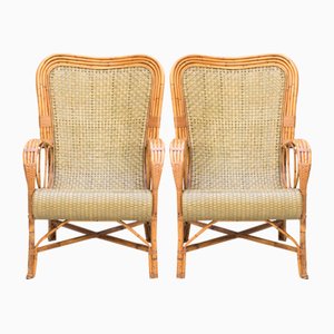 Vintage Sessel aus Bambus, 1970er, 2er Set