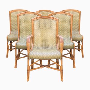 Vintage Bamboo Chairs, 1970s, Set of 6