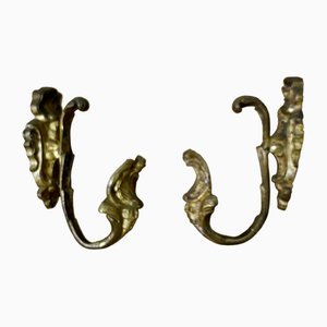 French Rococo Ormolu Curtain Curtain Tie Backs, Set of 2