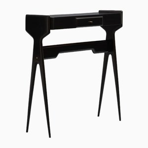 Entryway Console Table in Black Lacquer, 1950s