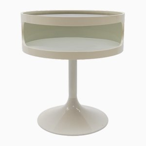 Table d'Appoint Pop Art Space Age avec Plateau en Verre Fumé de Opal Furniture, 1960s