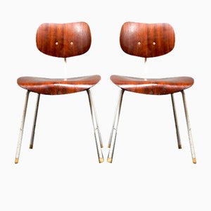 Set of Mid-Century Se68 Side Chairs with White Base by Egon Eiermann for Wilde & Spieth