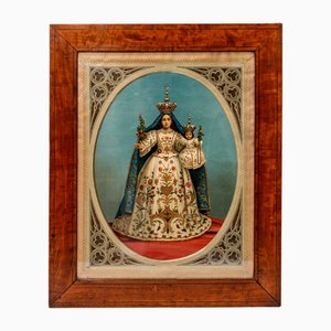 Virgin of the Rosary, Early 20th Century, Polychrome Chromolithograph