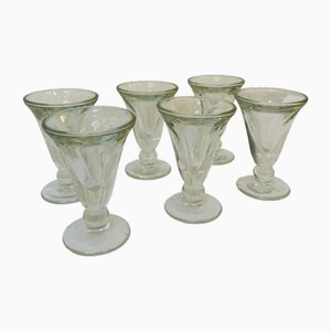 French Art Nouveau Absinthe Glasses, 1920s, Set of 6