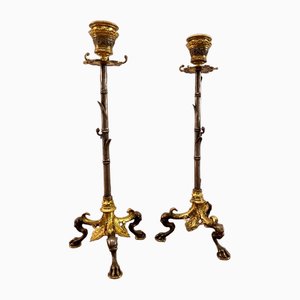 Antique Bronze Candlesticks by Barbedienne, Set of 2