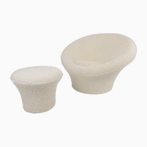 Poltrona Big Mushroom con pouf di Pierre Paulin per Artifort, set di 2