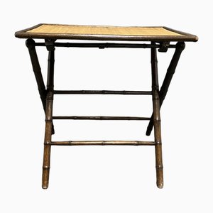 Folding Table in Bamboo & Straw, 1920s