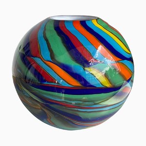 Abstarct Vase with Multicolored Reeds in Murano Glass by Simoeng