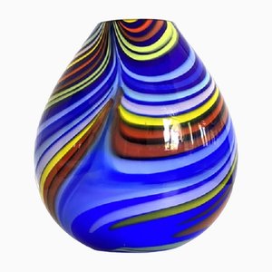 Artistic Vase in Murano Glass with Colored Reeds by Simoeng