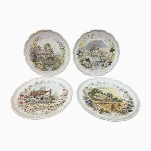 Cottage Garden Year Series Plates from Royal Albert, Set of 4