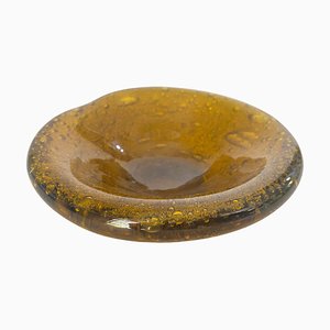 Ashtray in Glass, Bubles Patterns from Biot, France, 1970s