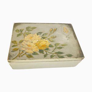 Large 19th Century Flowers Jewelry Box in Wood, England