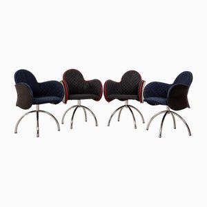 Leather Dining Chairs by Vico Magistretti for De Padova, Set of 4