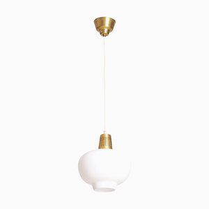 Vintage Brass and Glass Ceiling Lamp by Hans Bergström, 1950s