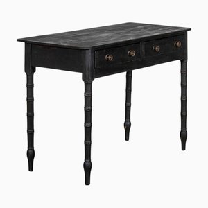19th Century English Faux Bamboo Bleached Pine Side Table, 1820s