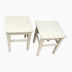 Set of Painted Stools, 1940s